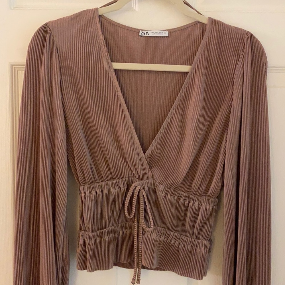 Zara silky, pleated blouse
